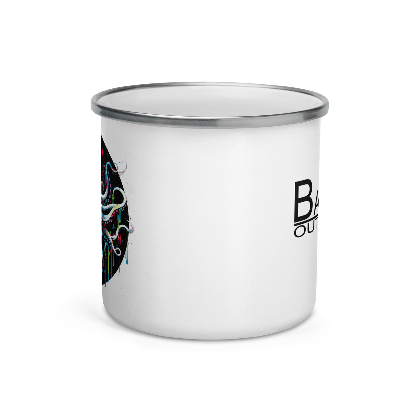 Base X Outdoors Octopus Splatter Ink Color Enamel Mug