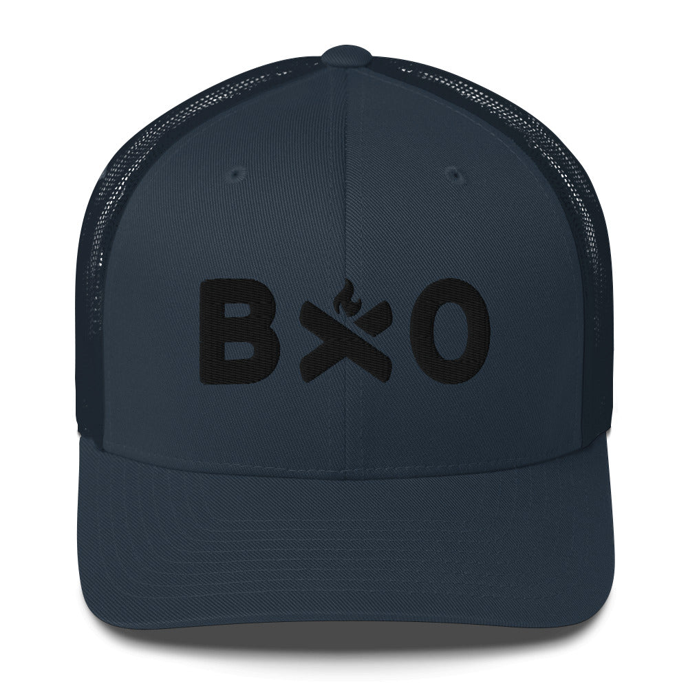 Base X Outdoors Black Fire Trucker Hat