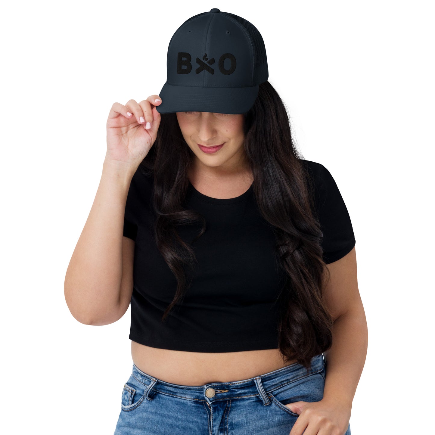 Base X Outdoors Black Fire Trucker Hat