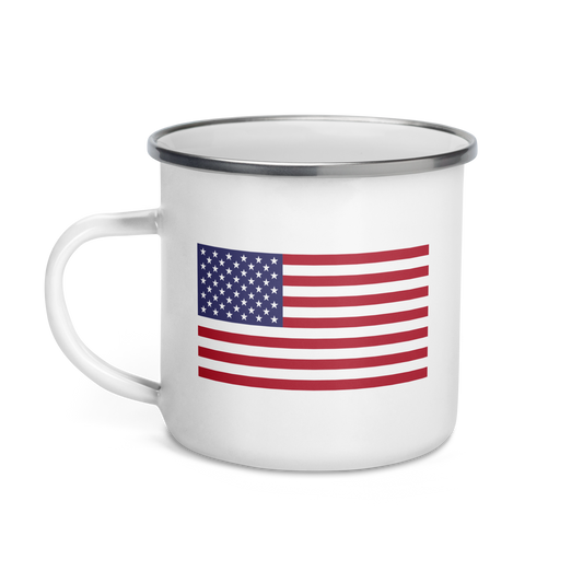 American Flag Enamel Mug