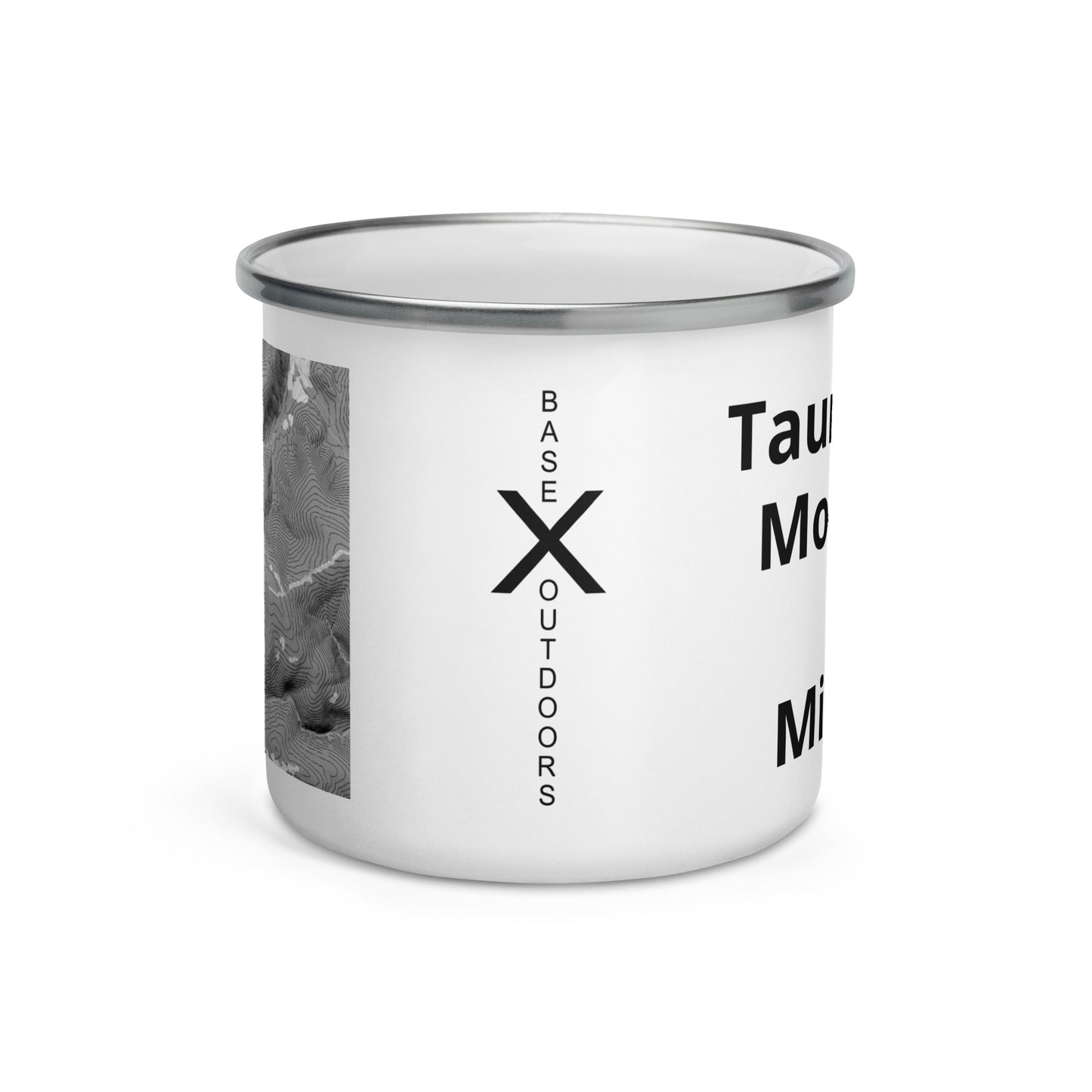 Base X Outdoors Taum Sauk Mountain MO Enamel Mug