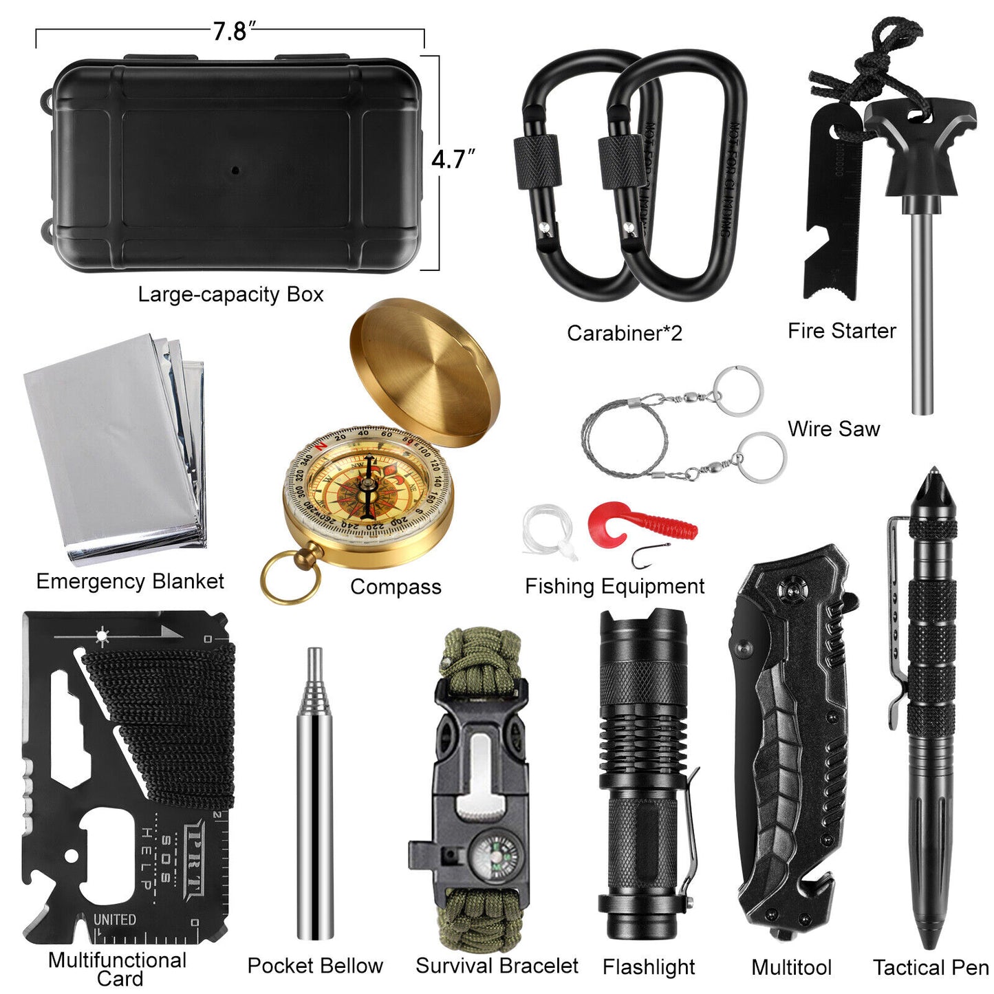 14 in 1 Pocket Survival Kit