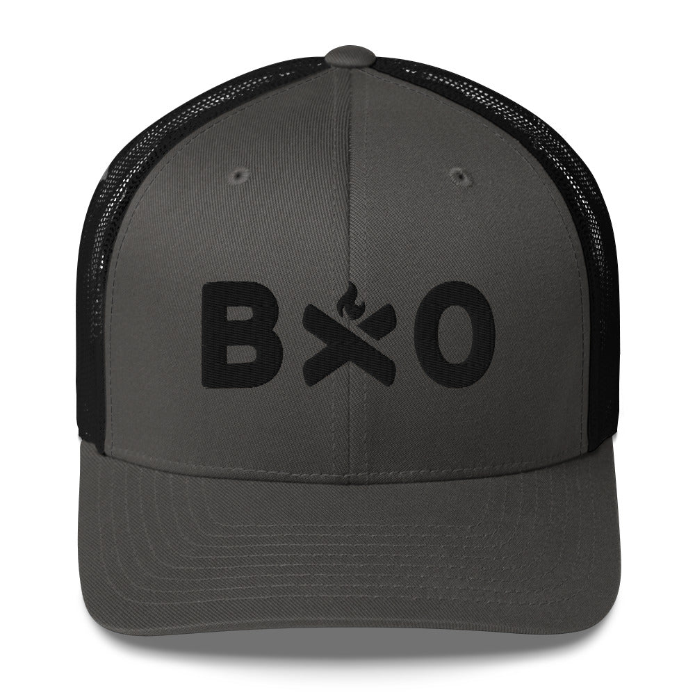 Base X Outdoors Black Fire Trucker Hat