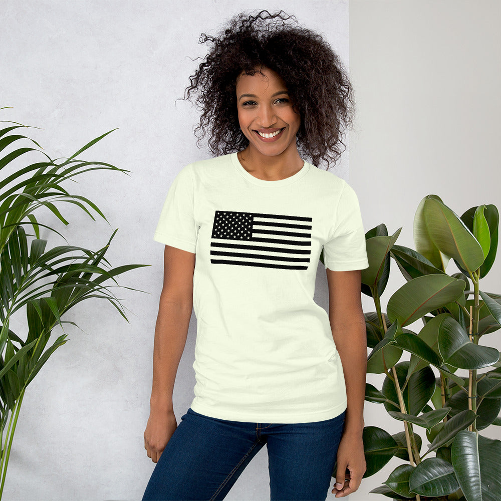 Base X Outdoors Black American Flag Women's T-Shirt