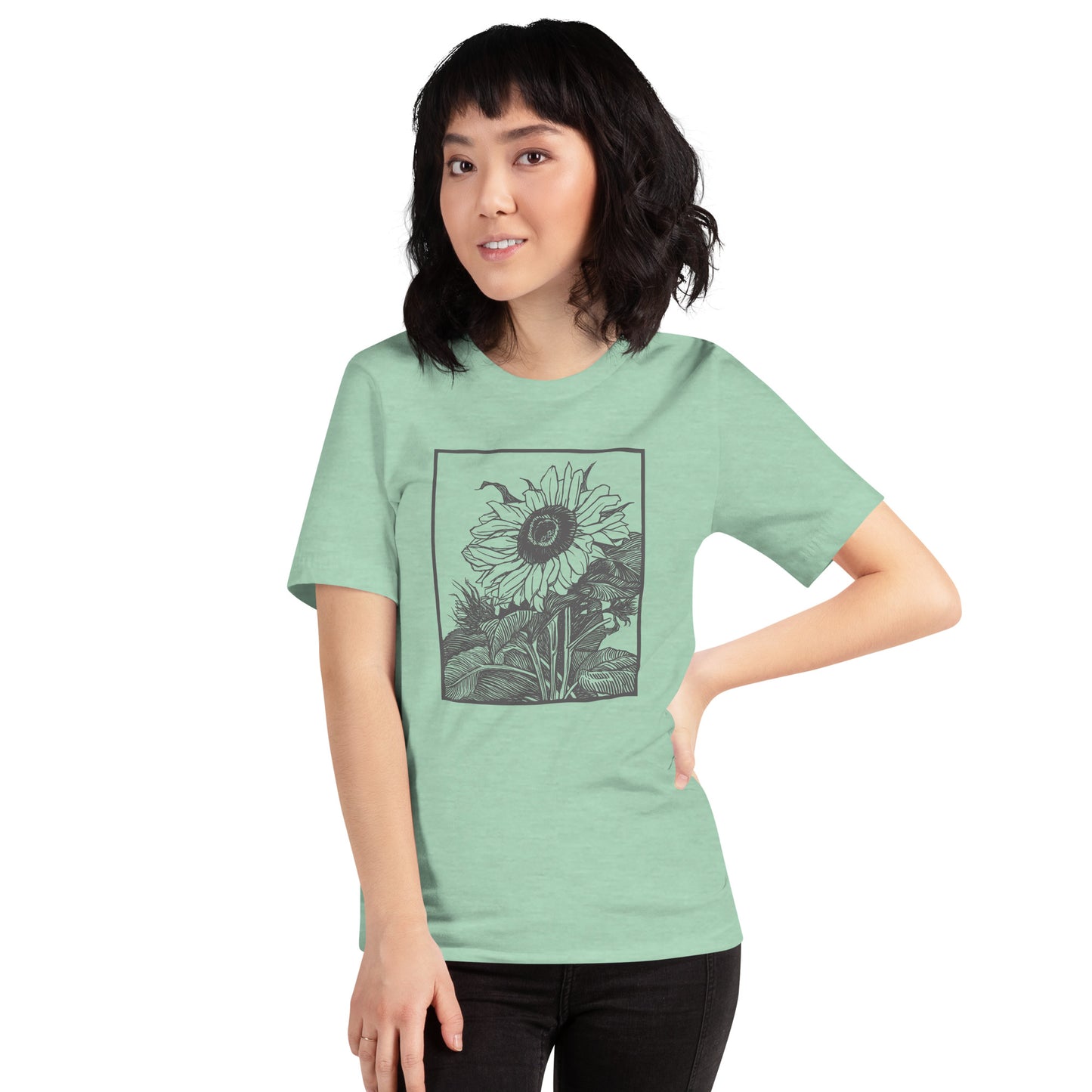 Base X Outdoors Women's Sunflower Drawing T-Shirt