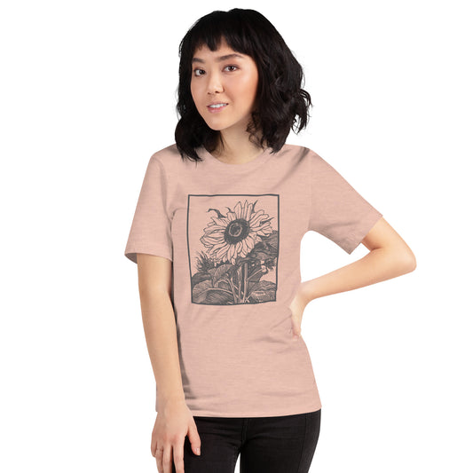 Base X Outdoors Women's Sunflower Drawing T-Shirt