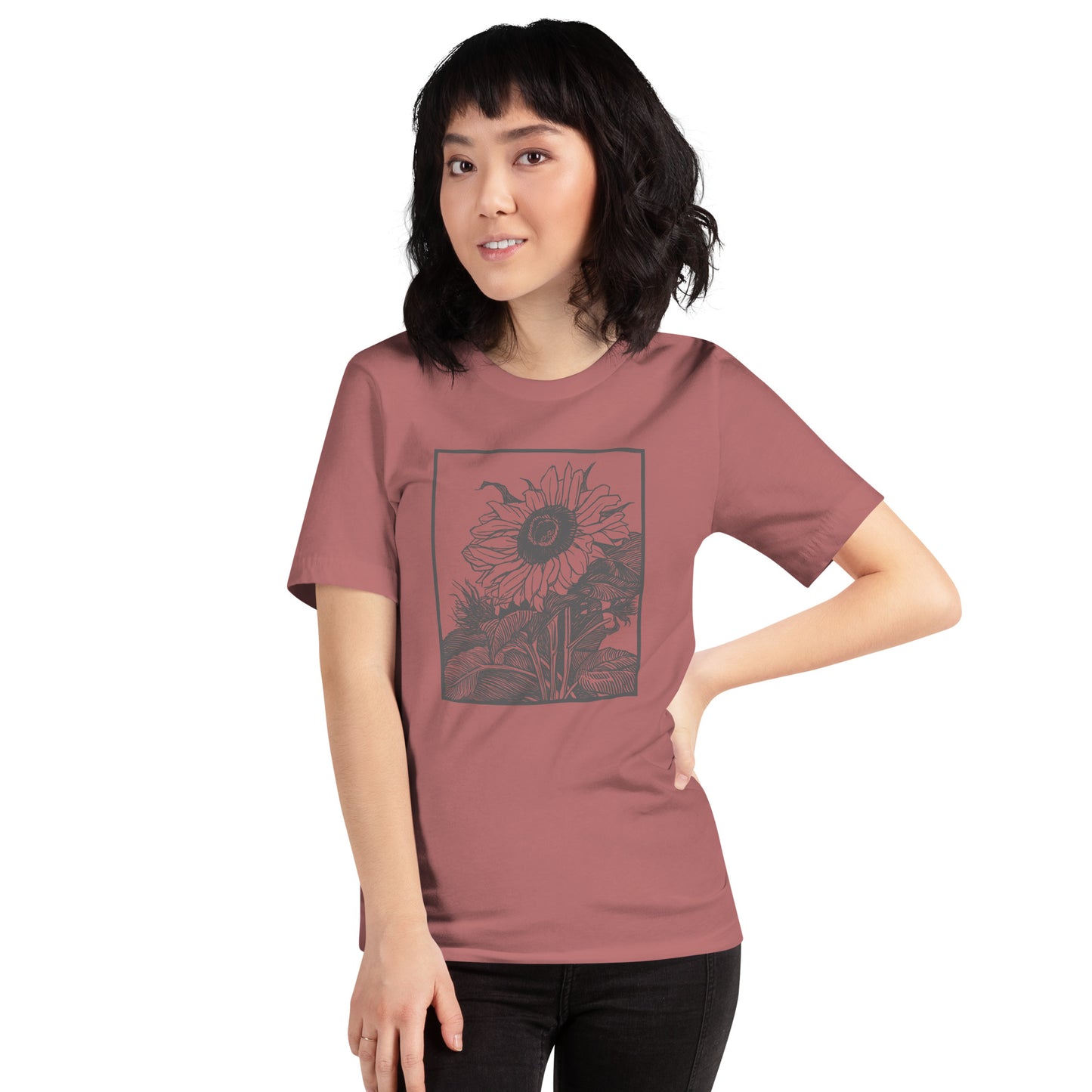 Base X Outdoors Women's Sunflower Drawing T-Shirt